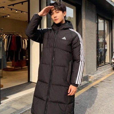 Adidas阿迪达斯连帽保暖羽绒外套男款25冬季新款运动服长款羽绒服