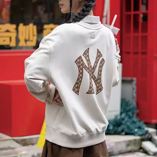 3AMTM0444 情侣运动服宽松套头衫 MLB官网针织卫衣男女装 2025新款