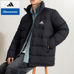 Adidas阿迪达斯立领保暖羽绒服男款25春季新款中长款羽绒外套男装