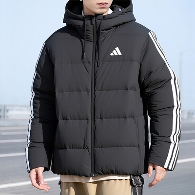 Adidas阿迪达斯男款羽绒服外套2025新款冬季保暖修身连帽羽绒外套