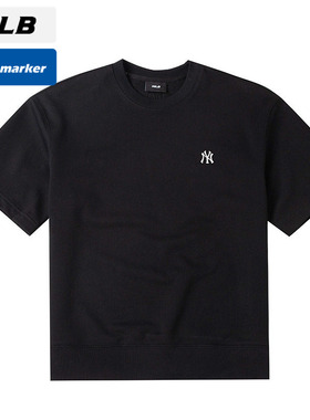 MLB官方NY黑色短袖男2025春季新款宽松T恤女运动服半袖3ARSB1243
