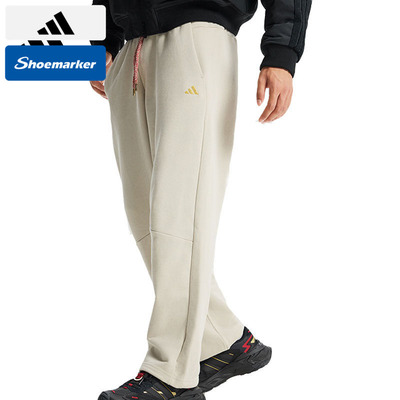 Adidas阿迪达斯男裤2025冬新款运动裤宽松直筒裤针织休闲裤KE4066