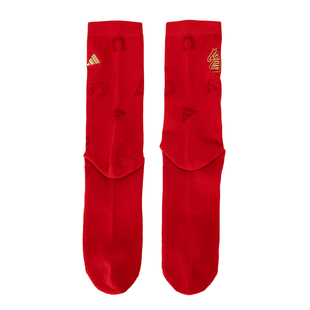 Adidas阿迪达斯马年本命年红色袜子婚袜2026相新年款中筒袜KR2568