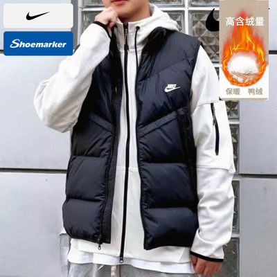 nike耐克马甲背心男款冬运动训练休闲羽绒立领无袖外套FB8184-010