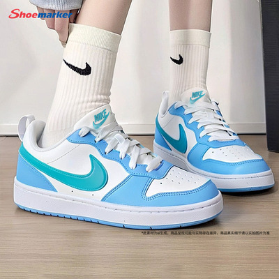 耐克NIKE夏季新款北卡蓝大童鞋轻便女鞋休闲鞋COURT低帮运动板鞋