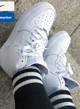 Nike耐克女鞋Air Force 1空军一号AF1白色高帮休闲板鞋FN1193-111