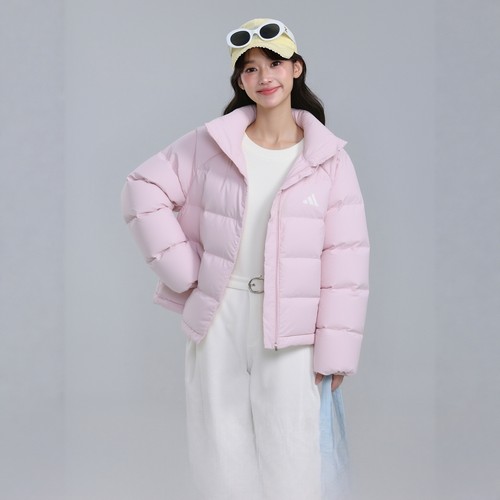 阿迪达斯羽绒服女装2025冬季新款运动休闲面包服潮流排骨服KH3976