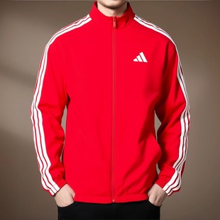阿迪达斯Adidas马年红色外套新年款 运动上衣梭织夹克KR2519 男装
