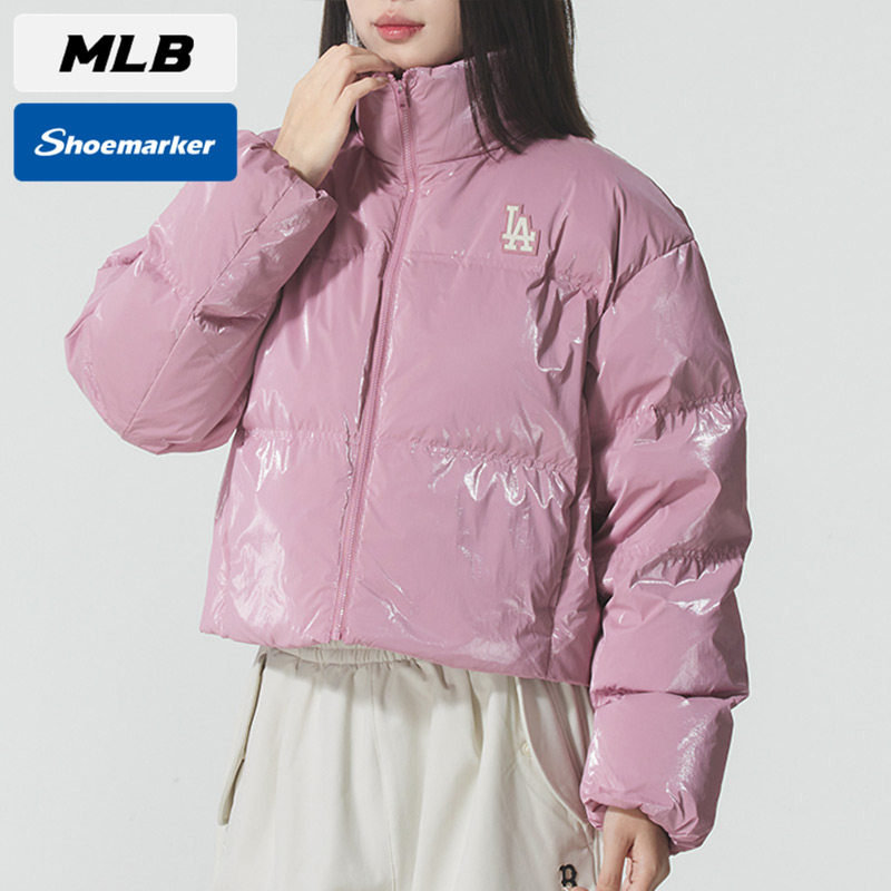 MLB官方休闲羽绒服女装2025春季新款运动服粉色羽绒外套3FDJB0556