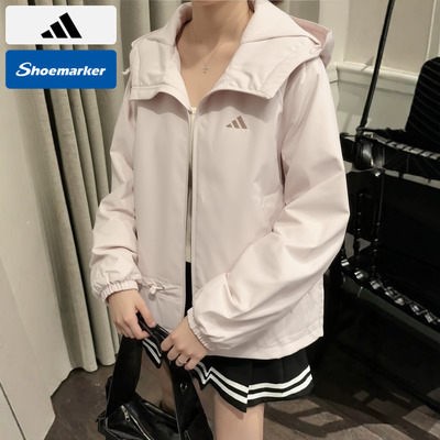 Adidas阿迪达斯加绒款女装连帽外套2025冬新款防风薄款夹克KS2808