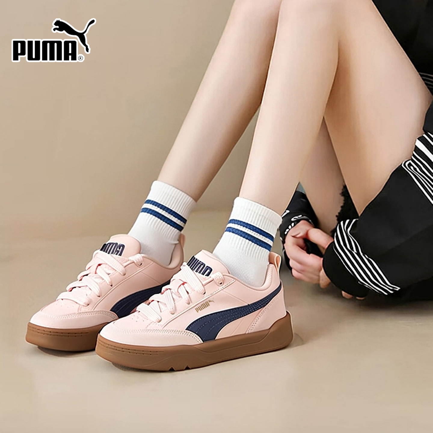 PUMA彪马板鞋女鞋2025秋季新款情侣休闲鞋面包鞋粉色运动鞋397262