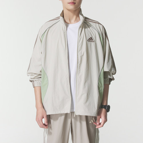 阿迪达斯三叶草立领梭织夹克男2025秋季新款运动服复古外套KE5846
