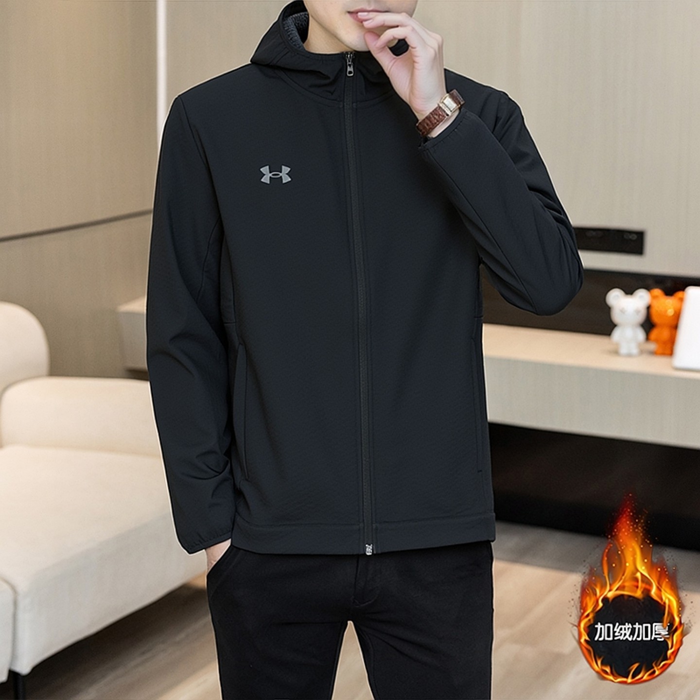 UA安德玛运动官方正品夹克男装2025新款加绒梭织休闲连帽保暖外套,运动服/休闲服装,运动茄克/外套,淘宝优惠券,粉丝福利购,淘宝优惠卷