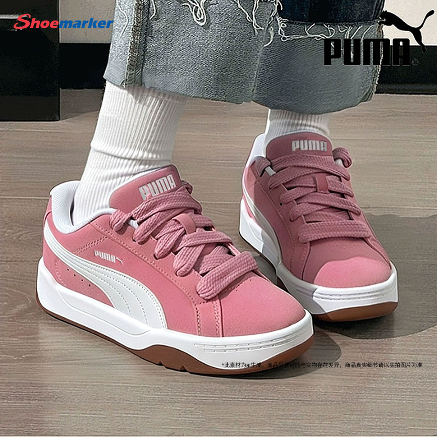 PUMA彪马官方正品粉色板鞋女鞋26夏季新款休闲鞋运动鞋厚底面包鞋图片