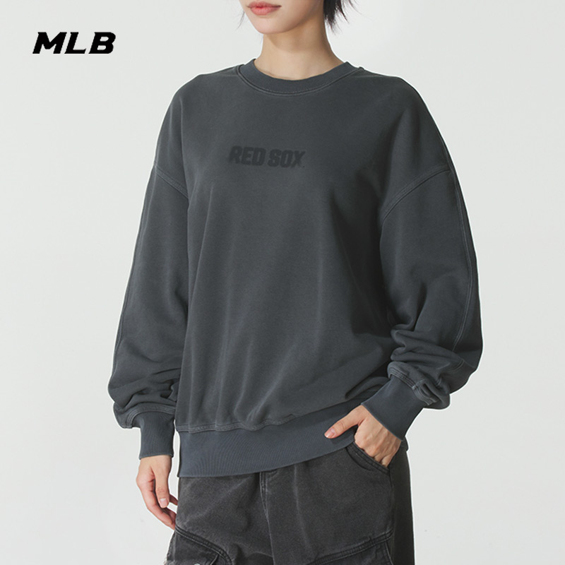 MLB官网圆领卫衣男女装2025冬季新款情侣运动服套头衫潮3AMTB1454