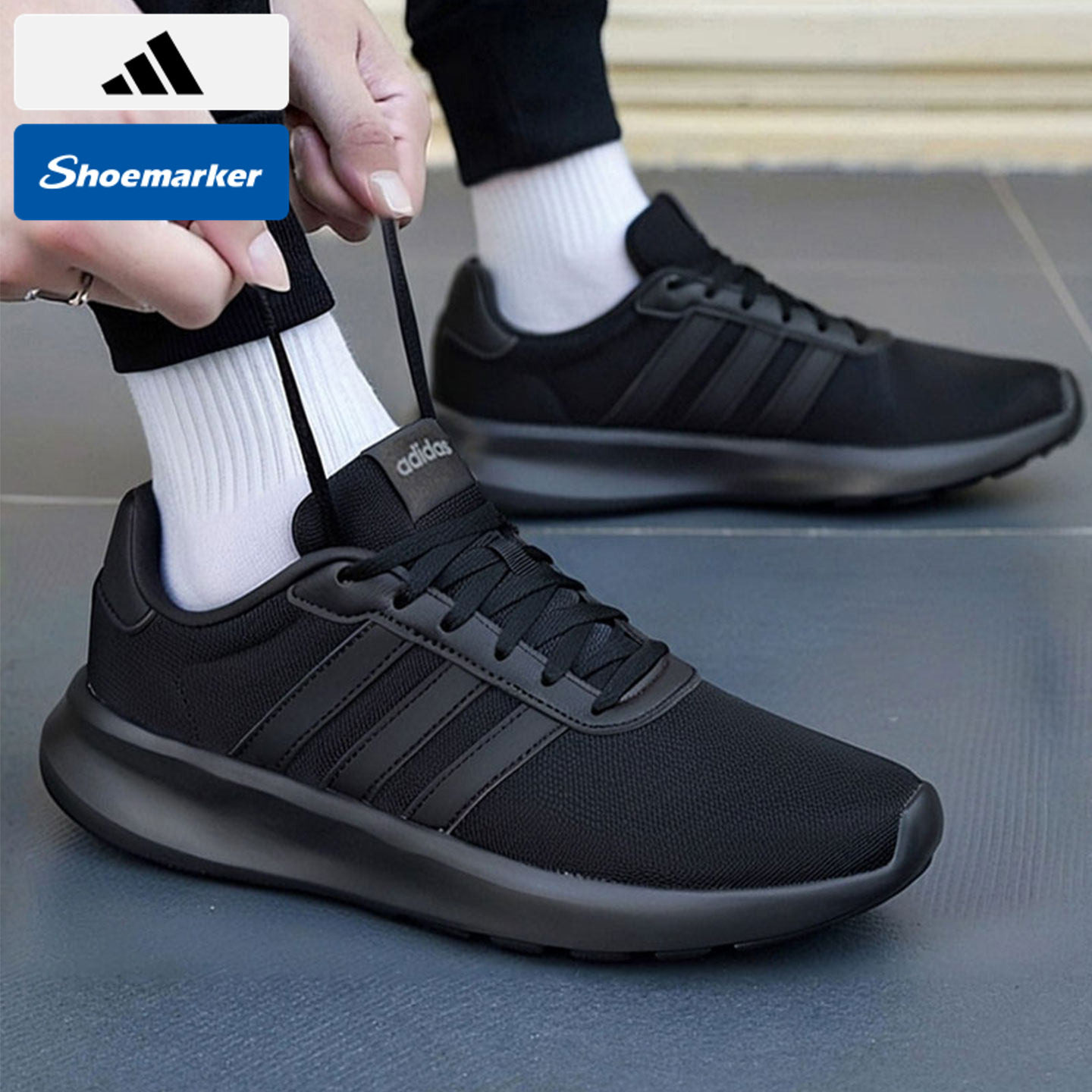 阿迪达斯男鞋运动鞋正品黑色跑步鞋新款休闲鞋子秋季透气男士跑鞋