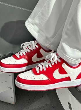Nike COURT VISION 耐克女鞋红色新年款低帮复古板鞋 DH3158-602