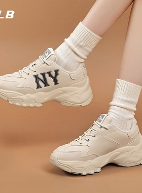 MLB官方NY厚底老爹鞋2025冬季新款男鞋女鞋休闲鞋运动鞋3ASHC015N