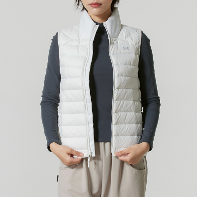 安德玛UA官方正品羽绒马甲女装冬季新款运动服保暖背心1372647