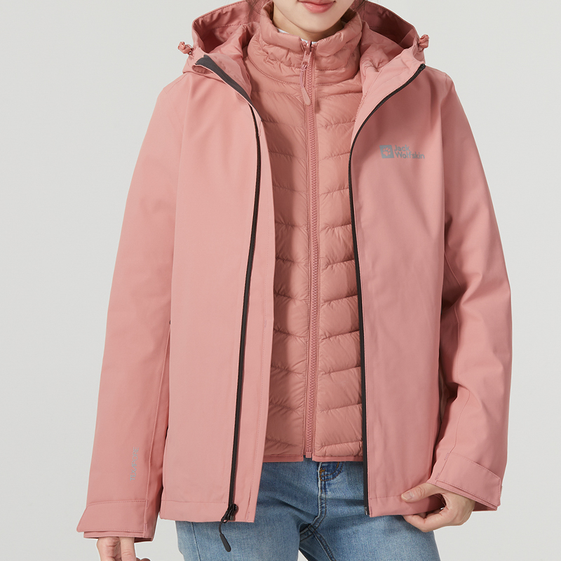 狼爪三合一冲锋衣女款秋季新款户外登山鹅绒内胆夹克外套 51186