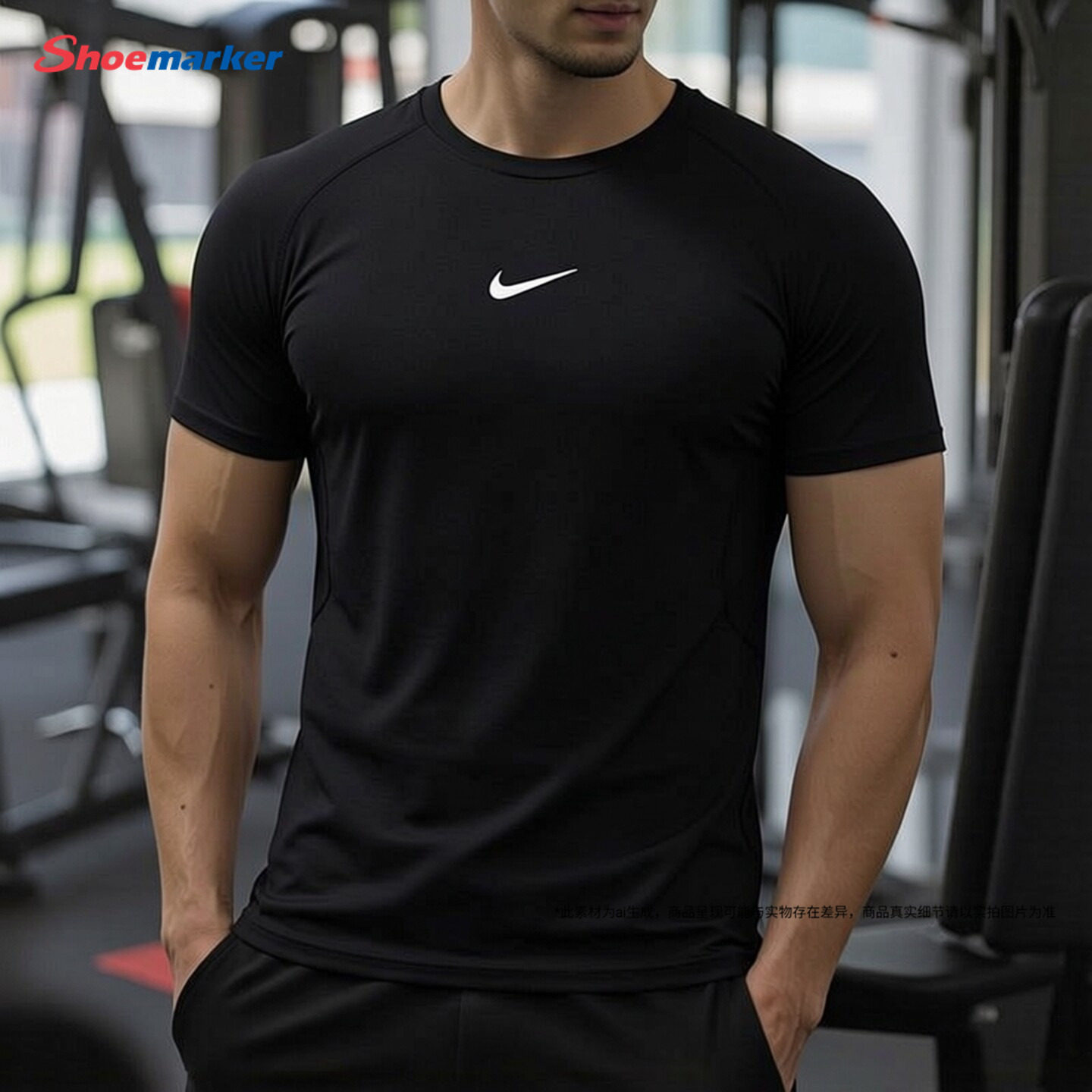 Nike耐克男子健身紧身训练服跑步透气短袖运动小勾T恤FB7933-010