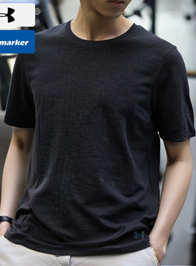 安德玛UA官方T恤男士UA RUSH Seamless短袖健身训练服快干运动服