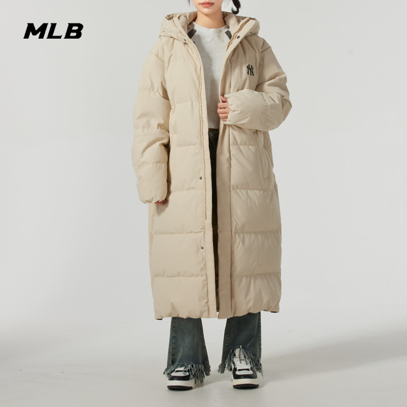 MLB官方长款羽绒服男女装2025新款运动服保暖宽松外套3ADJB2146