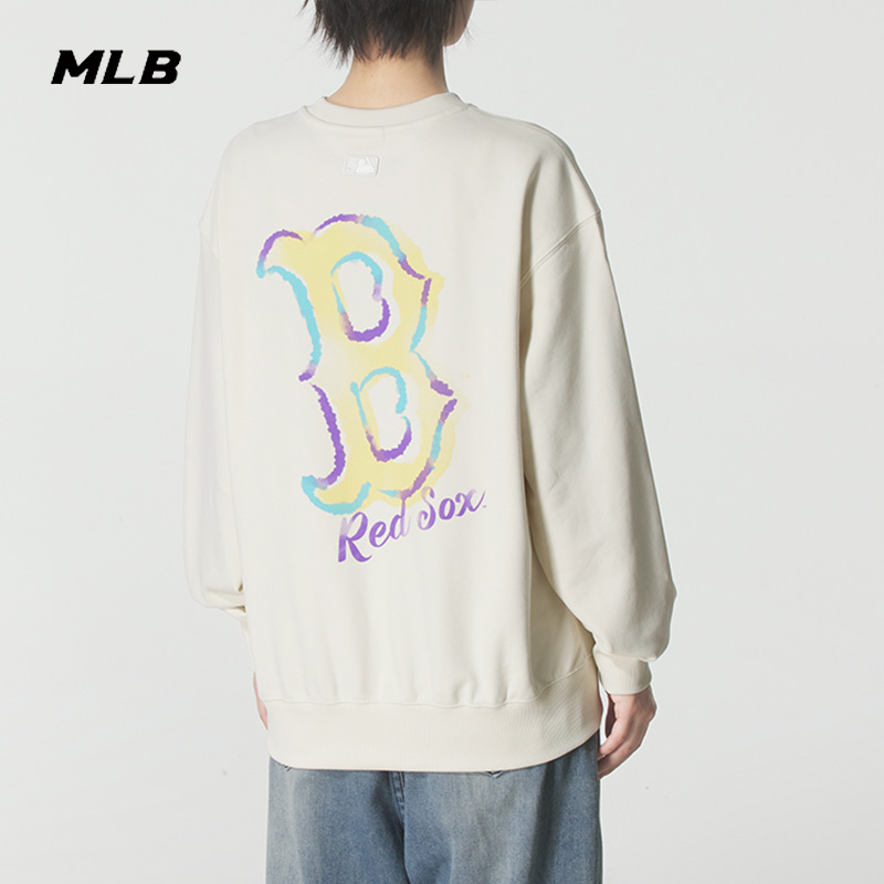 MLB官网圆领套头衫男女装2025冬季新款运动服宽松卫衣潮3AMTB3254