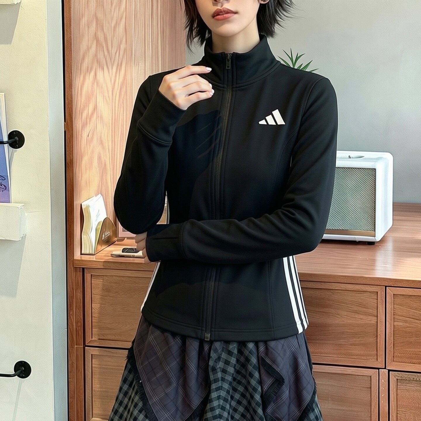 阿迪达斯女装运动服2026春秋款CLIMACOOL科技休闲针织训练外套