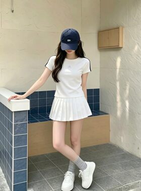 阿迪达斯女装运动服2026夏季款透气修身舞蹈训练短袖T恤官方正品