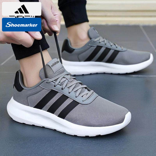 阿迪达斯跑步鞋男鞋春季新款轻便鞋子透气运动鞋休闲鞋灰色慢跑鞋
