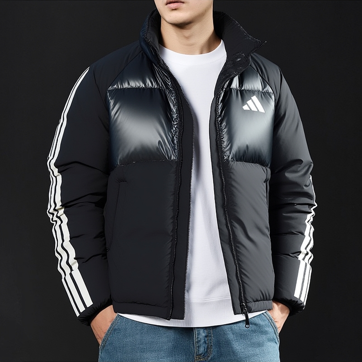 adidas阿迪达斯短款鸭绒羽绒服男2025冬季新款保暖舒适外套JG5923