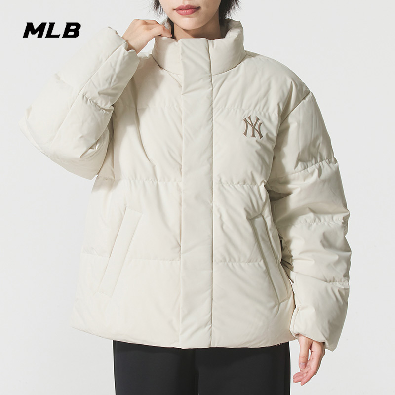 MLB官方男女羽绒服2025冬季新款保暖运动服立领棉羽外套3ADJM1256