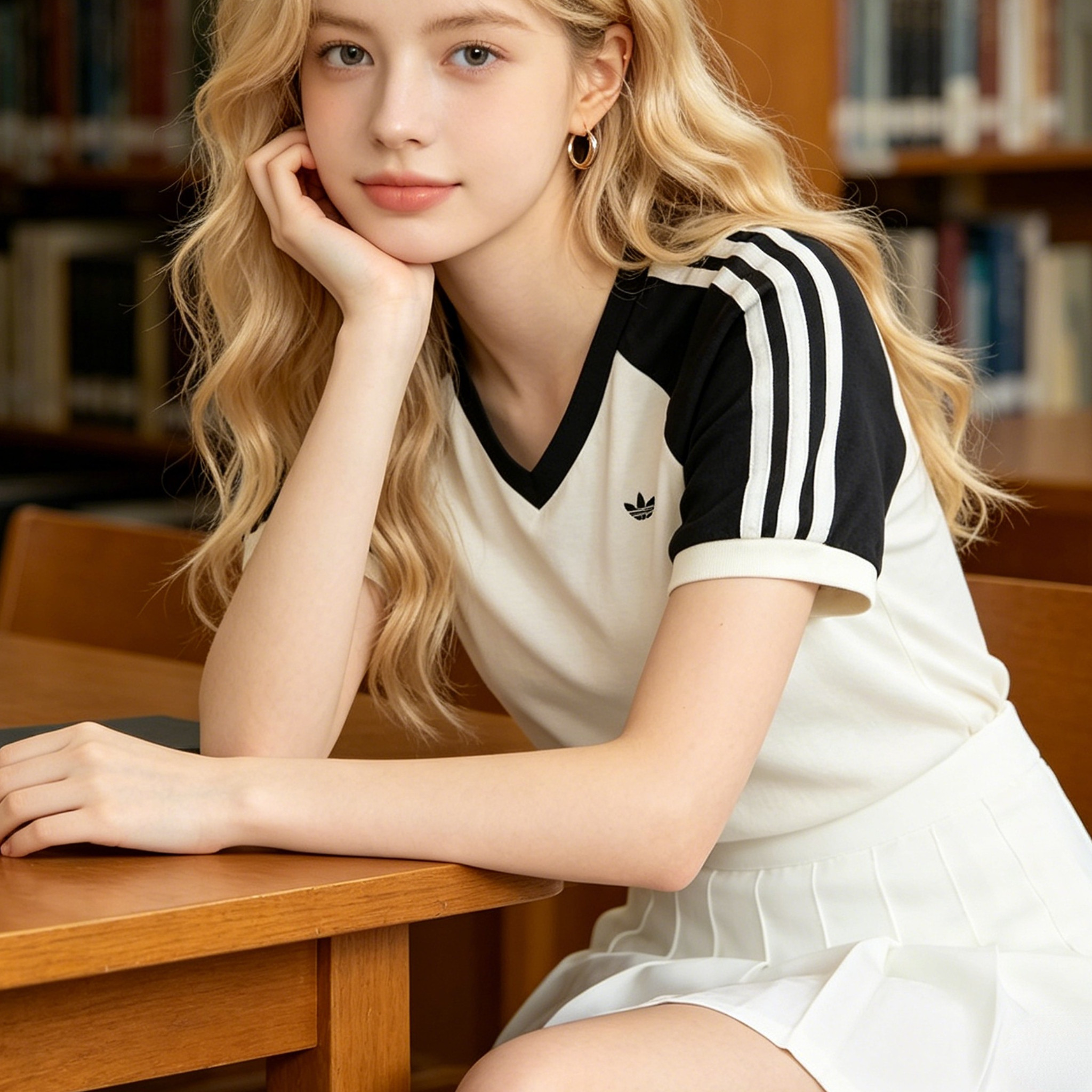 adidas阿迪达斯女子短袖T恤夏季休闲舒适简约运动服黑白色KF0316