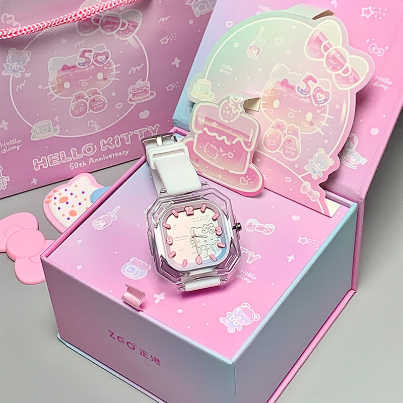 【HelloKitty正版】凯蒂猫手表50周年生日儿童女孩子女生实用礼物 - 实物图