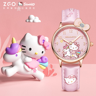 HelloKitty凯蒂猫儿童手表女孩指针式 机械只看时间女童小学生防水