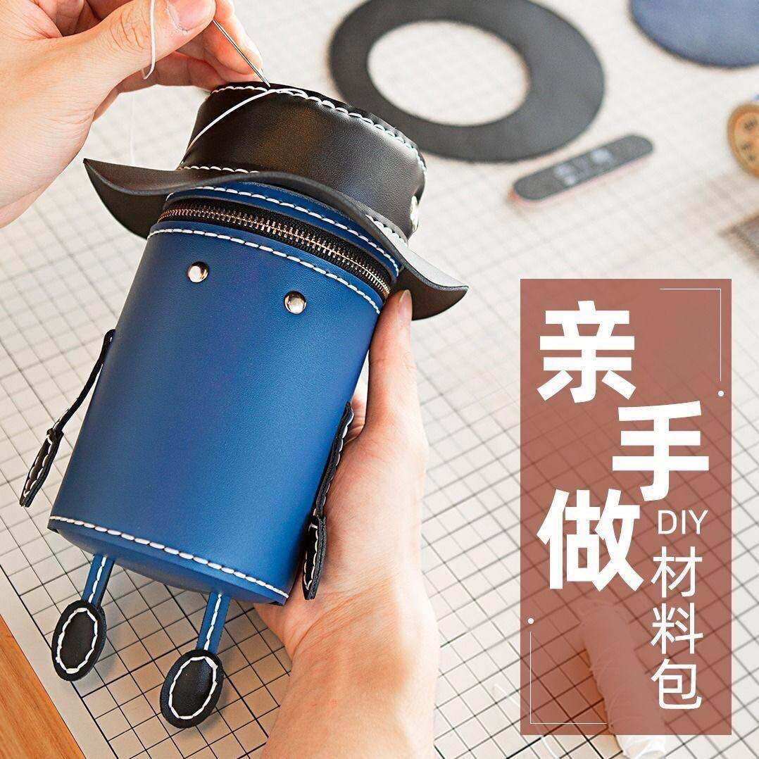 手工包2020新款潮diy材料包 自制小包女包真皮单肩斜挎包水桶包