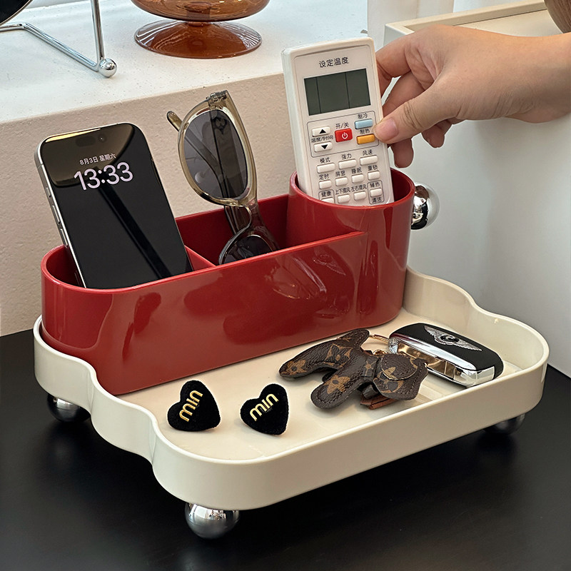 遥控器收纳盒轻奢高档客厅桌面多功能分格置物架钥匙收纳玄关摆件,收纳整理,桌面收纳盒,淘宝优惠券,粉丝福利购,淘宝优惠卷