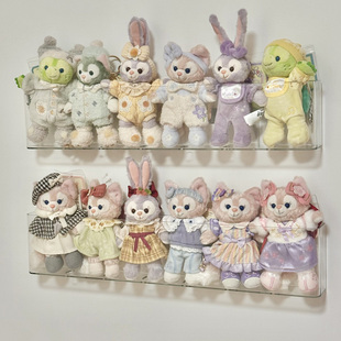 迪士尼挂件收纳盒壁挂亚克力玩偶透明盒星黛露玲娜贝儿公仔置物架