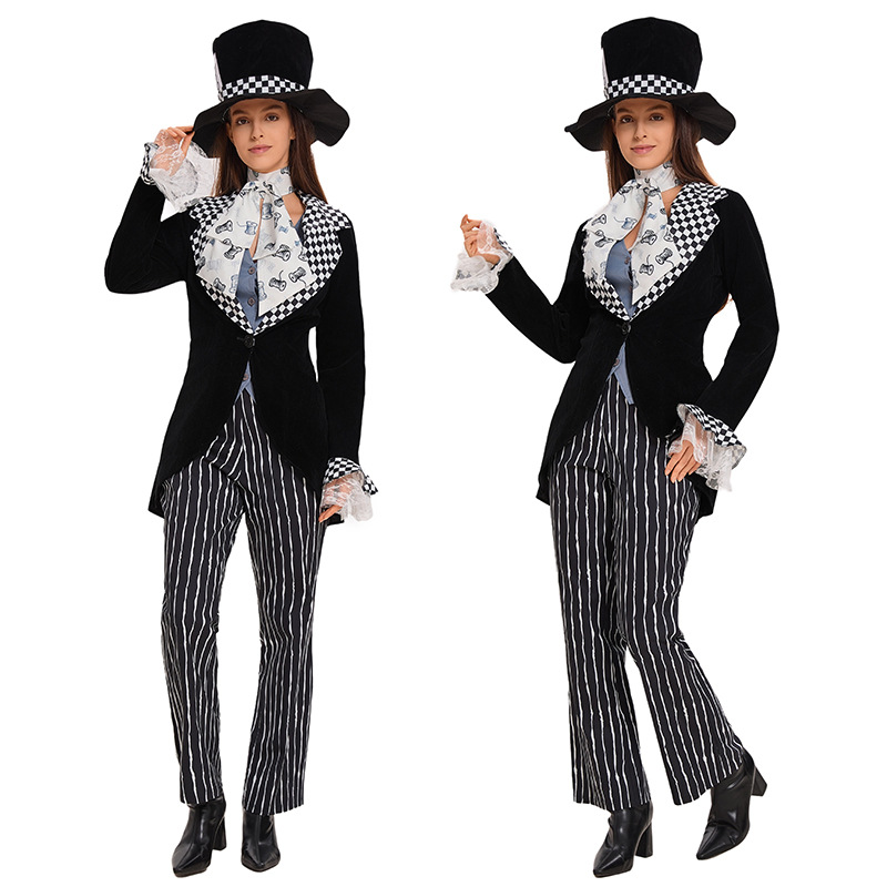 年会COS万圣节卡通服爱丽丝梦游仙境帽子先生服 疯帽子先生魔术师