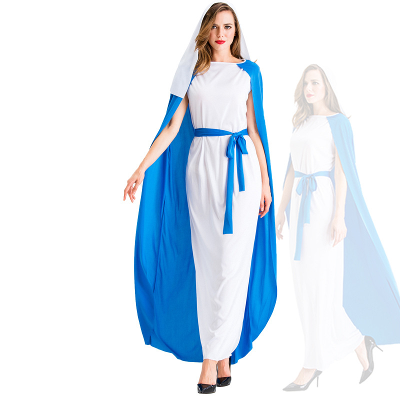 万圣节北欧古希腊神话圣母玛利亚女神长裙cosplay舞台演出表演服
