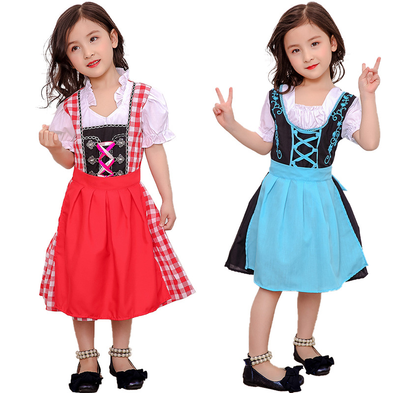 外贸欧美亚马逊德国啤酒节服装巴伐利亚传统民族舞台表演服连衣裙