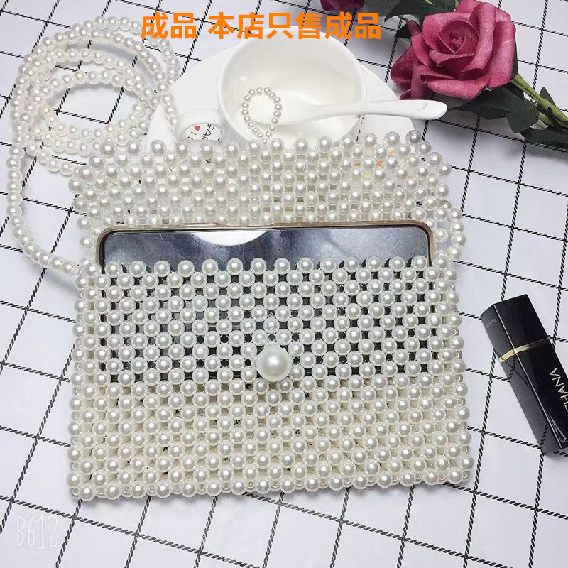 手工串珠编织成品复古女斜挎包