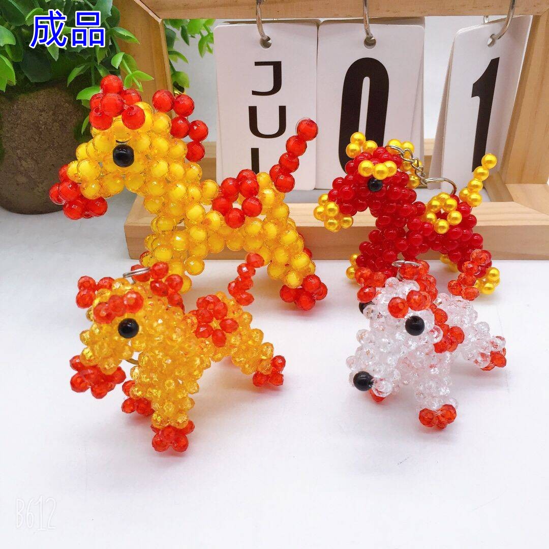 手工串珠12生肖马成品摆件钥匙扣 手机包包挂饰夜市旅游景点热销