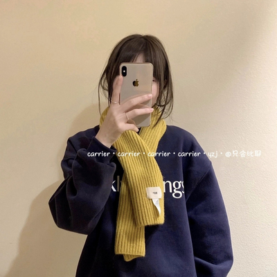 Carrier  Egg韩国小众设计师围巾简约百搭竖条针织女亲肤情侣围脖