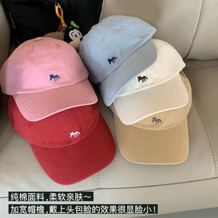 情侣款棒球帽～韩系狐狸卡通帽子情侣纯棉显脸小大头围休闲鸭舌帽