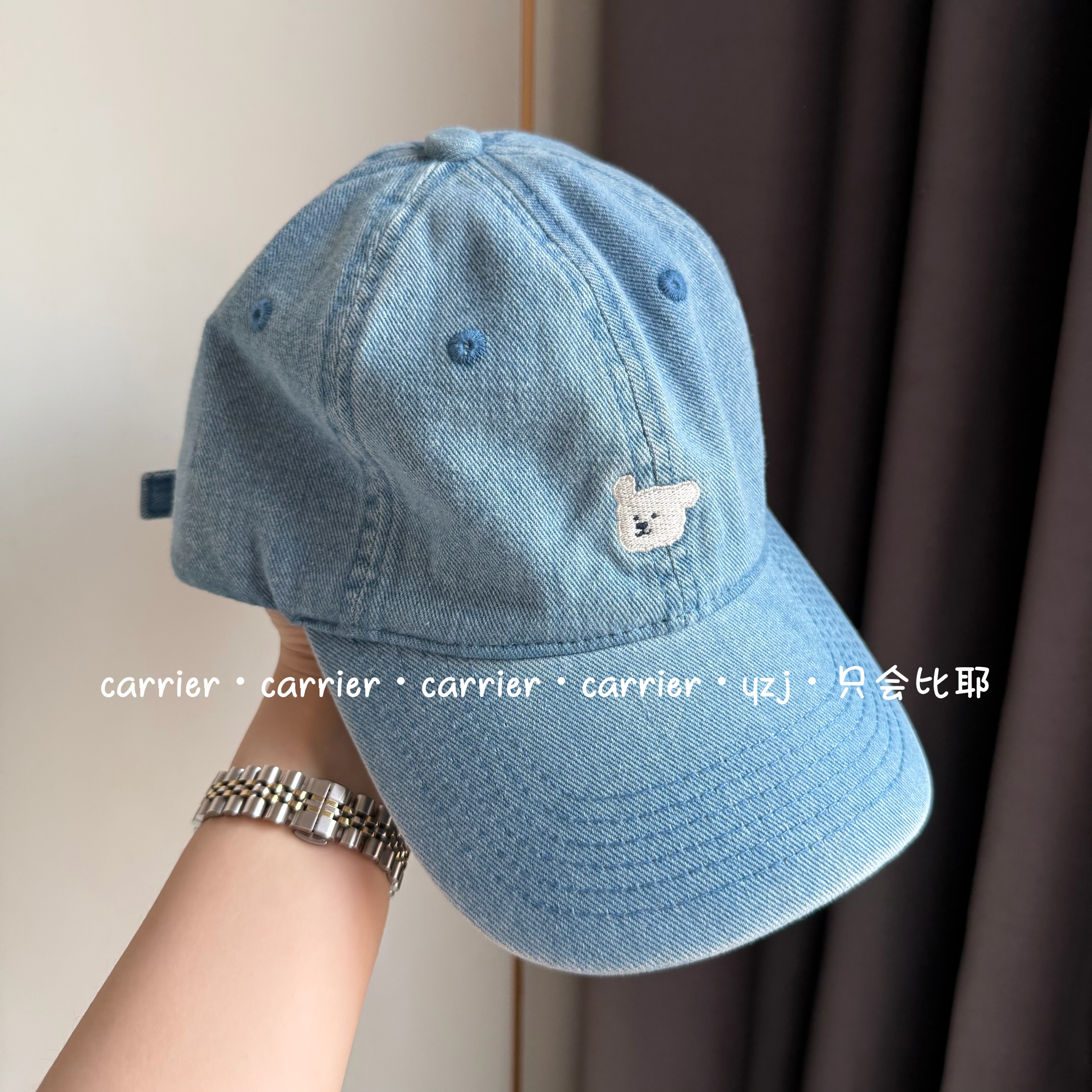 Carrier 韩国东大门卡通小狗水洗棒球帽显白情侣款显脸小百搭帽子