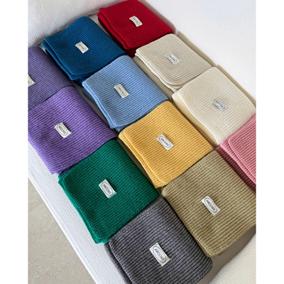 Carrier 韩国ARCLSEE纯色毛线围巾软糯亲肤百搭针织围脖情侣保暖