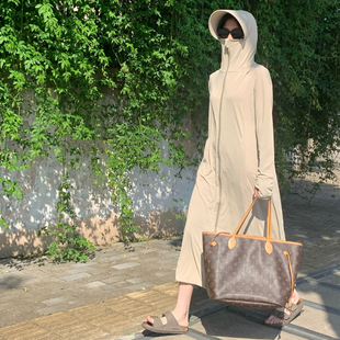 店铺甄选～新原沙型UPF50 全身防紫外电动车防晒服 冰丝防晒衣长款