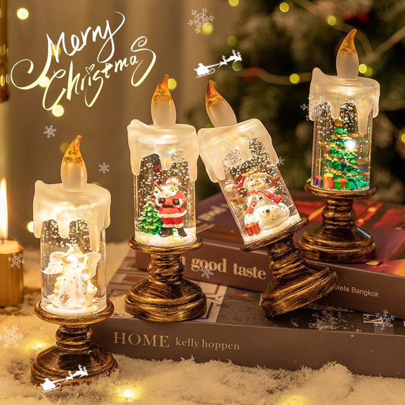 圣诞节小夜灯装饰发光蜡烛灯摆件